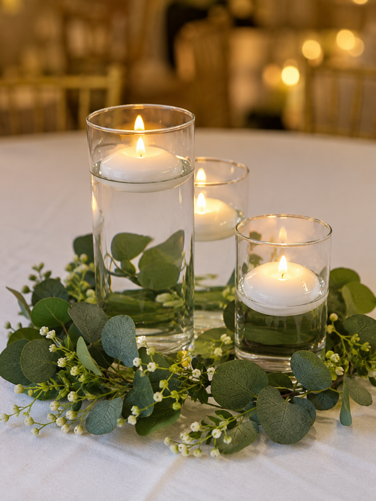 Location centre de table lot de vases transparents et fleurs