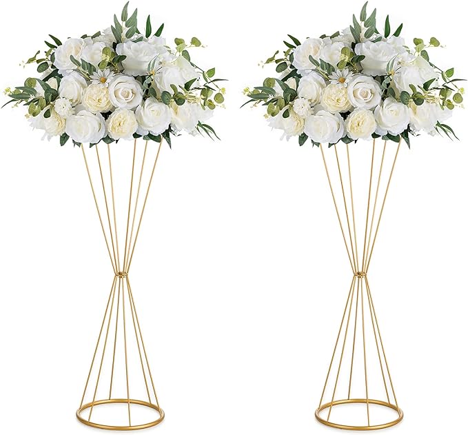 Location vase trompette doré 60cm